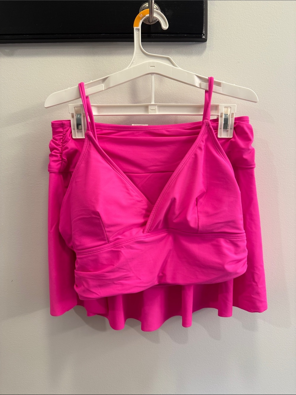 Women's Pink Swim Skirt Bikini Bottom with Adjustable Straps